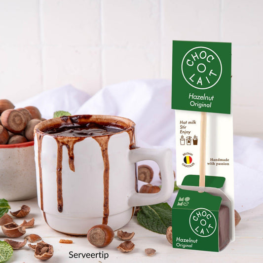 Hot Chocolate Spoon Hazelnoot MoMe – Belgische chocolade stick met hazelnootsmaak