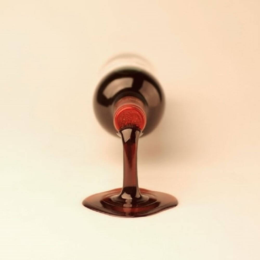 Wijnfleshouder Fall in Wine Rood van voren