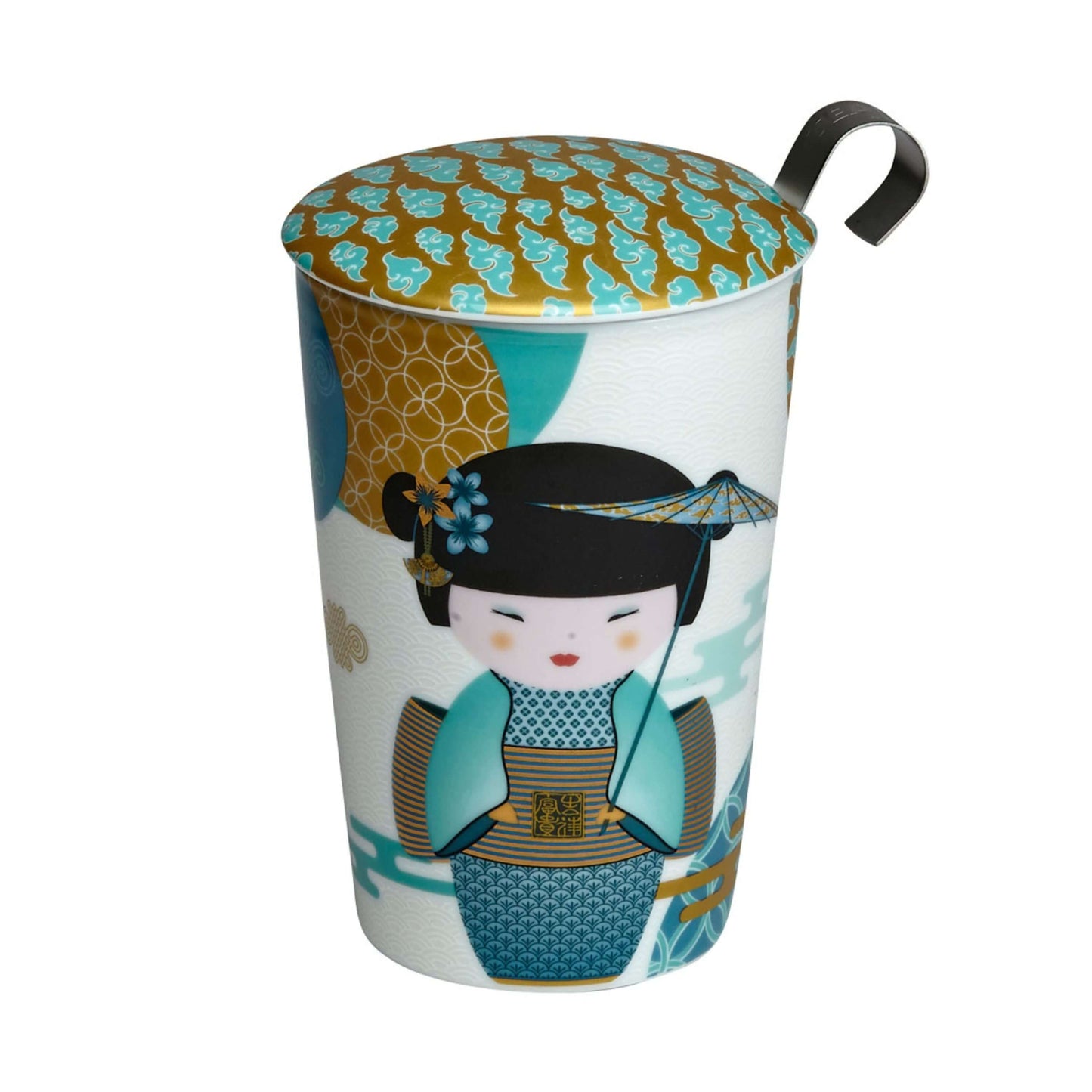 TeaEve dubbelwandige theemok incl. filter Little Geisha Petrol