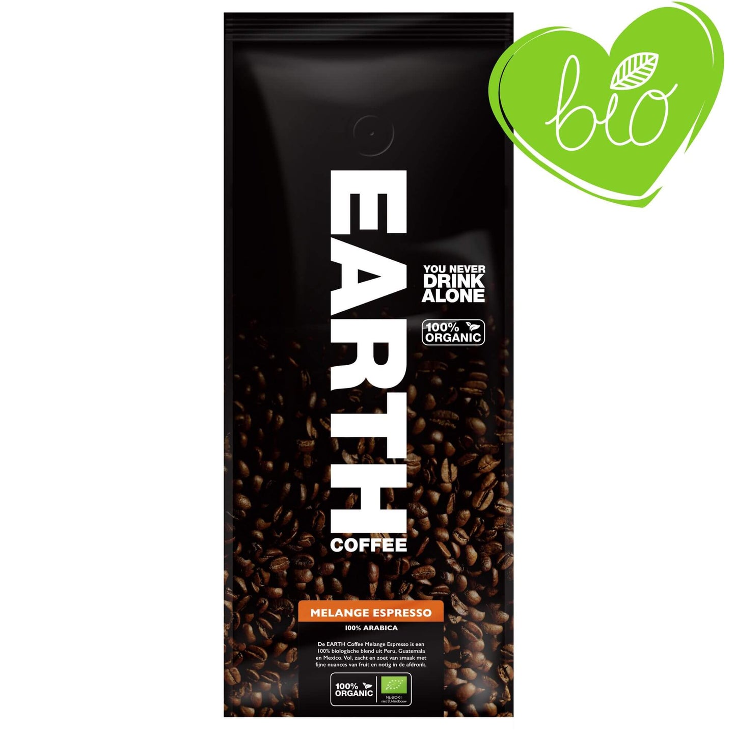 Earth Coffee, biologische koffiebonen espresso melange