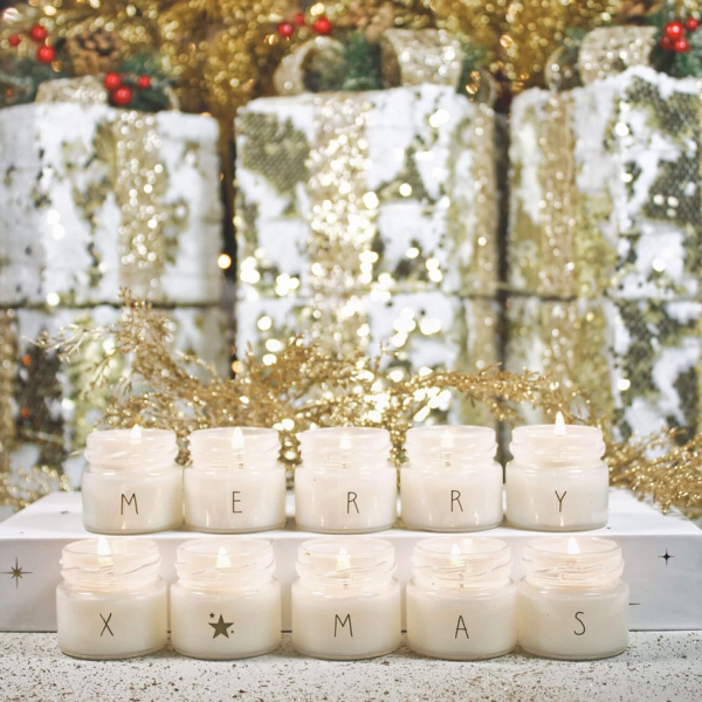 Merry Christmas Sojakaarsen - cadeaubox met 10 kaarsen