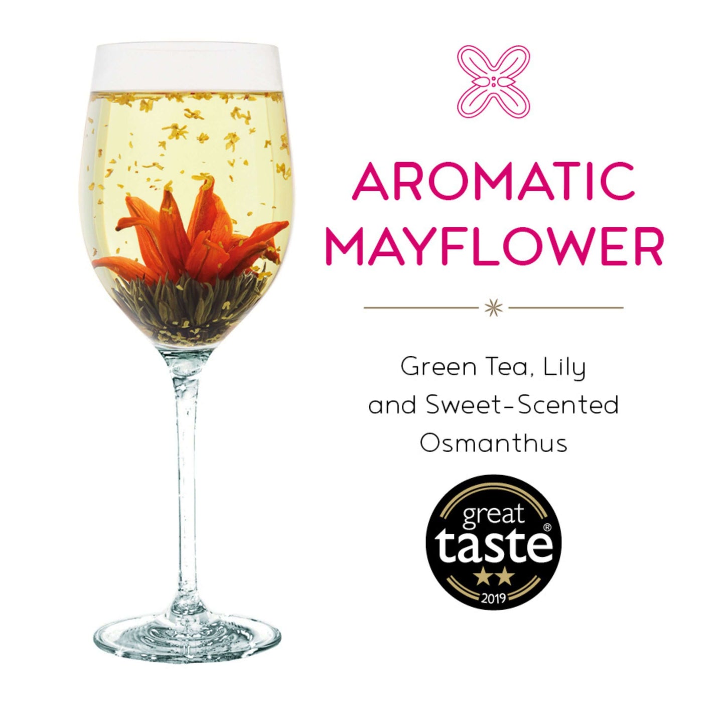 Flora Tea Theebloem Aromatic Mayflower met groene thee, lelie en zoet-geurende osmanthus